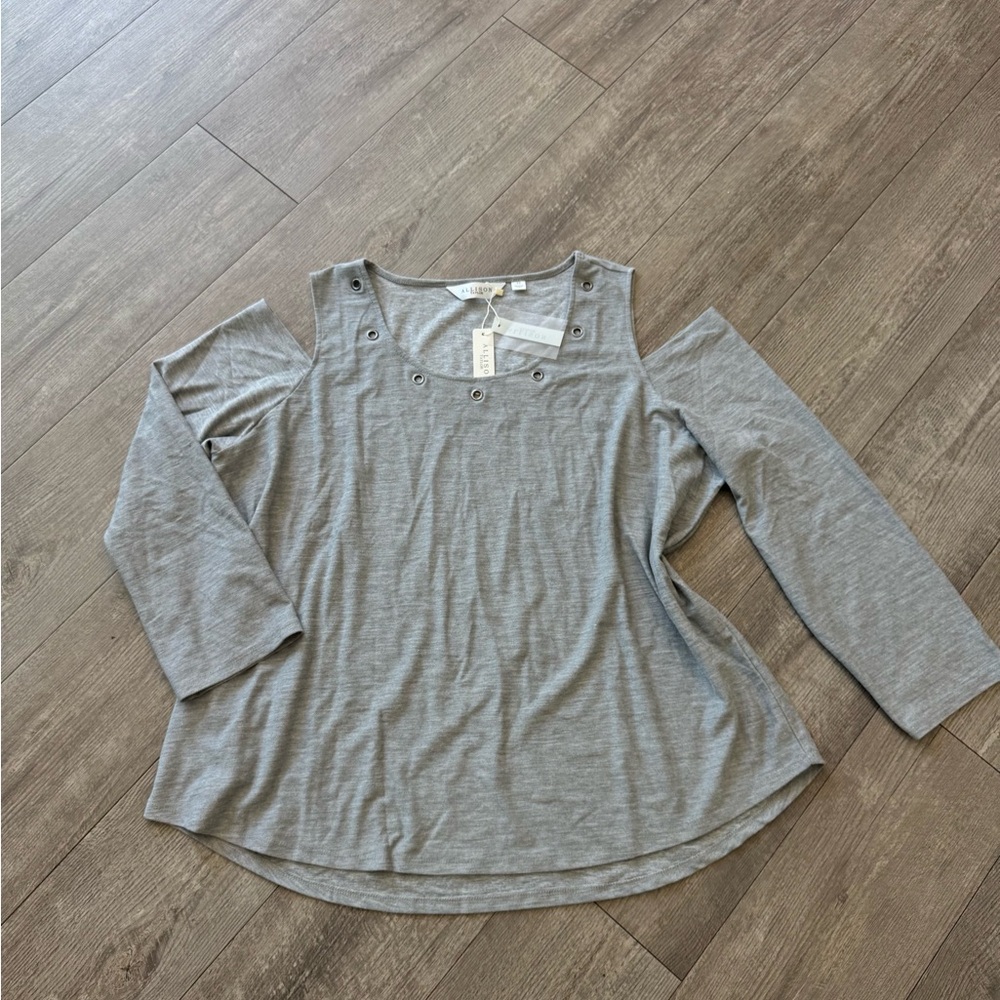 ALLISON TAYLOR Gray Cold Shoulder Top